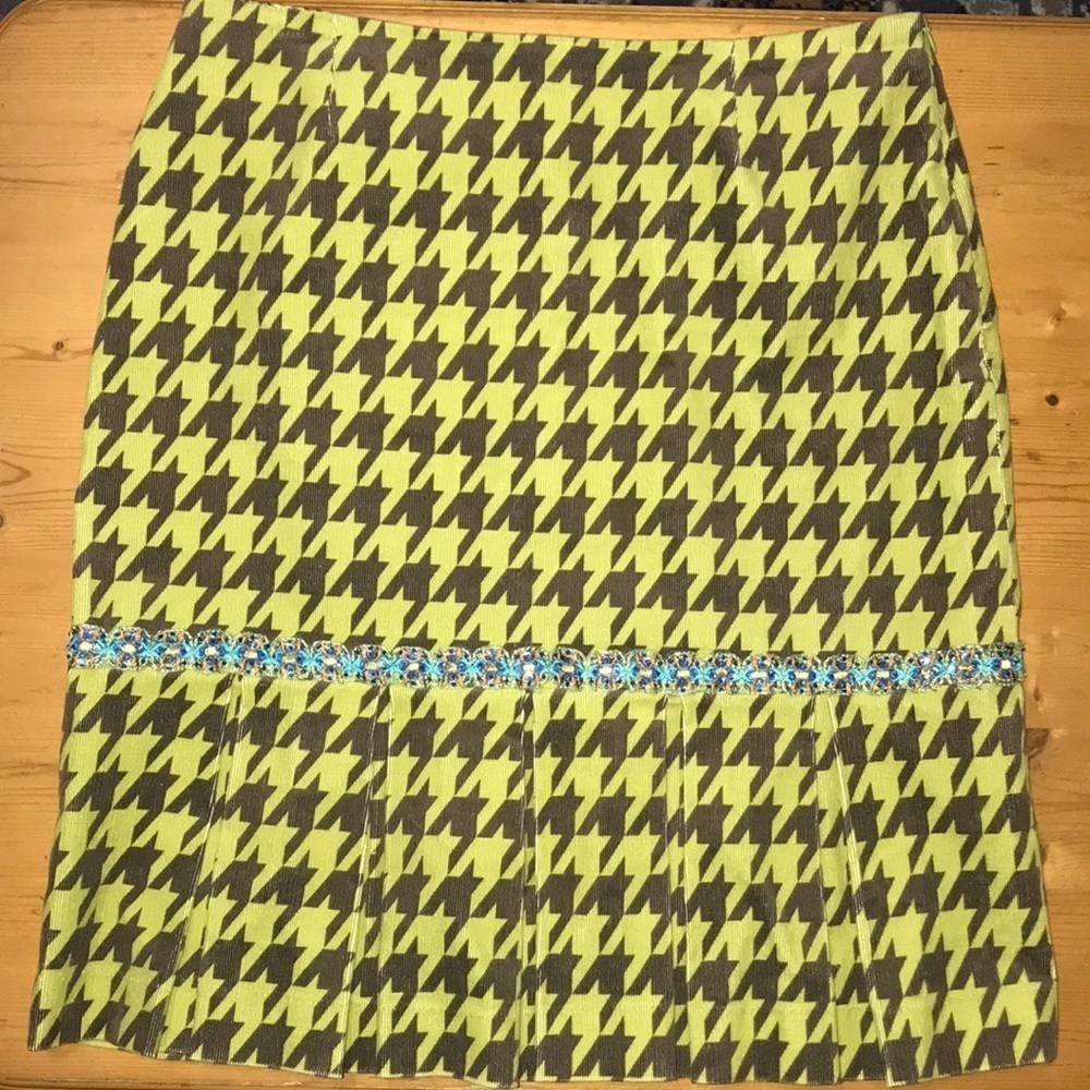 Jennifer Reale Design Skirt Green Brown 8